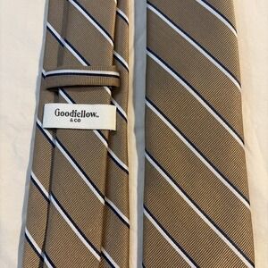 Goodfellow & Co Men's Tie in Brown With Blue & White Pinstripes